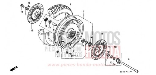 RUOTA ANTERIORE GL1500CV di 1997